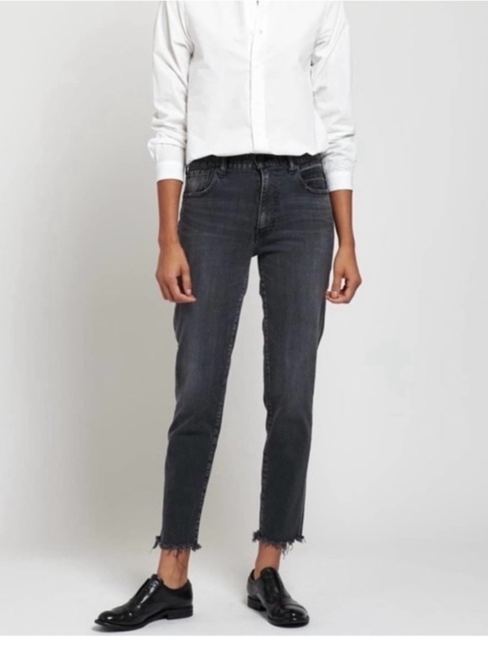 Moussy vintage Westcliffe  black jeans with distressed hem